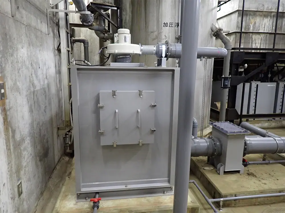 排水処理設備に導入したタンデム型脱臭器TDM-7CP