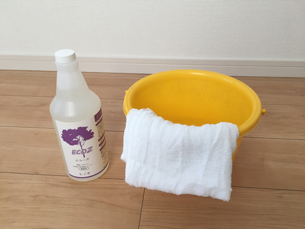 エコーズと掃除用のバケツ